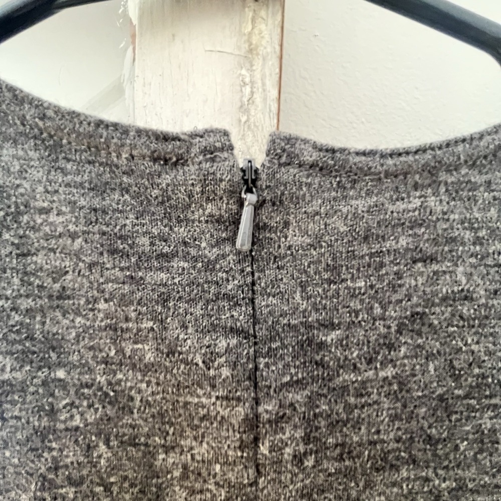 BURBERRY Brit ROSANNE Gray 100% wool short sleeve straight dress zipper detail 6 - Picture 8 of 9